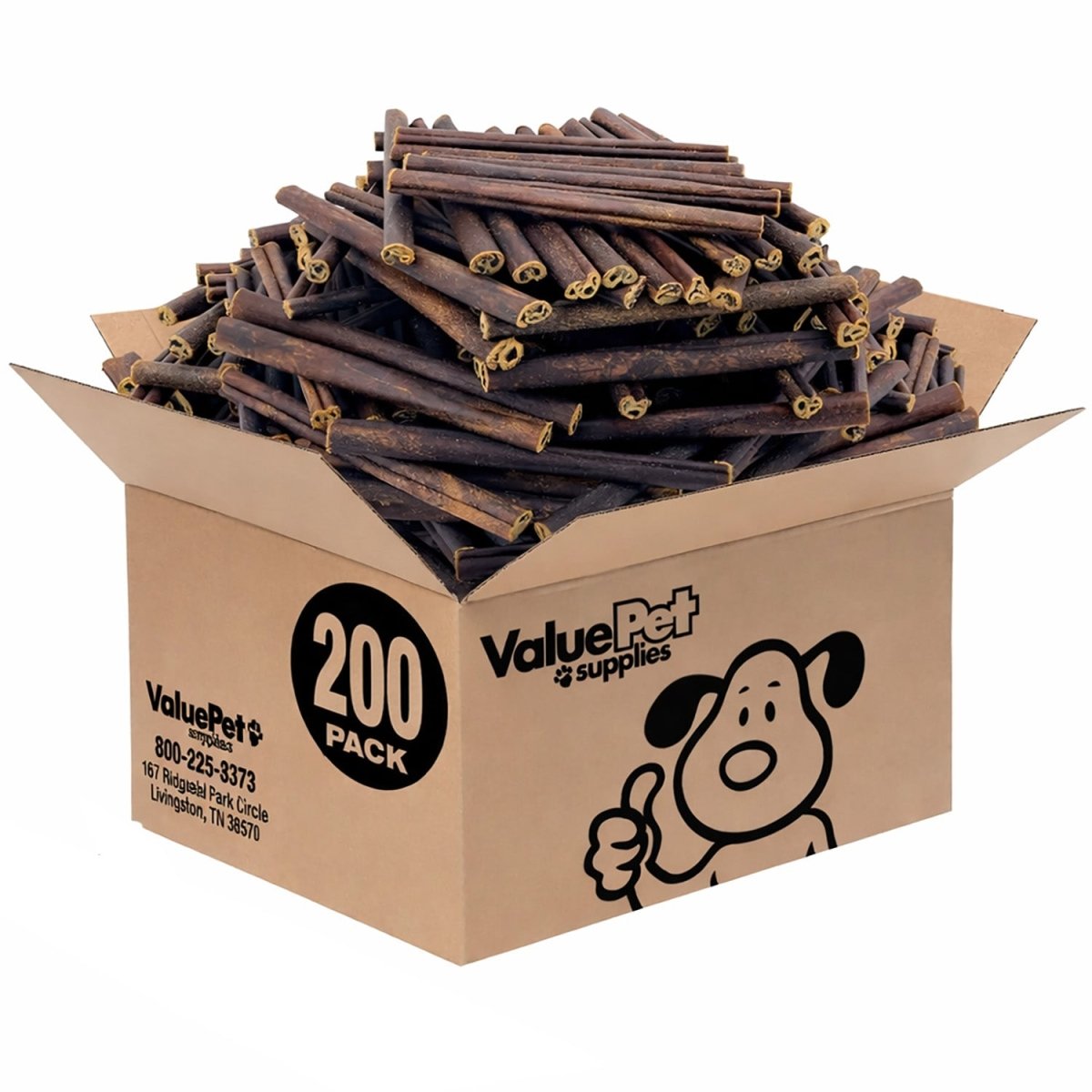 ValueBull Buffalo Collagen Sticks for Dogs, 6 Inch Thick Chews, Natural Long-Lasting Dog Treats, 200 Count Bulk Pack - Thick - 200 Sticks