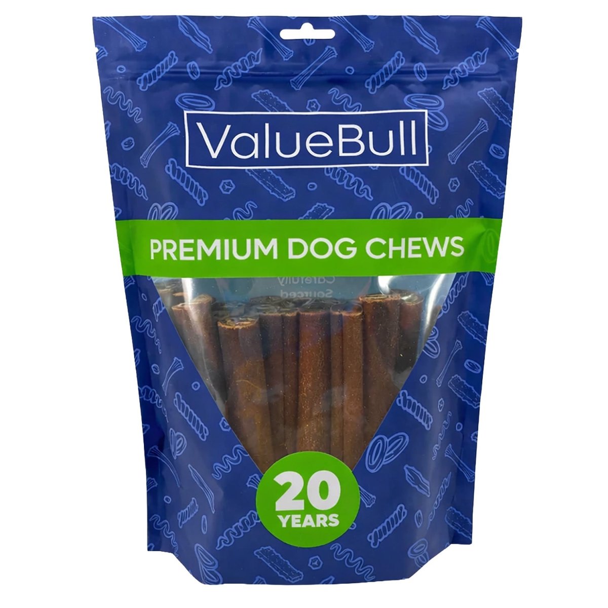 ValueBull Buffalo Collagen Sticks for Dogs, 6 Inch Thick Chews, Natural Long-Lasting Dog Treats, 25 Count - Thick - 25 Sticks
