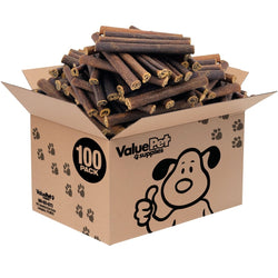 ValueBull Collagen Sticks for Dogs, 6 Inch Thick Chews, Natural Long - Lasting Dog Treats, 100 Count Bulk Pack - ValuePetSupplies