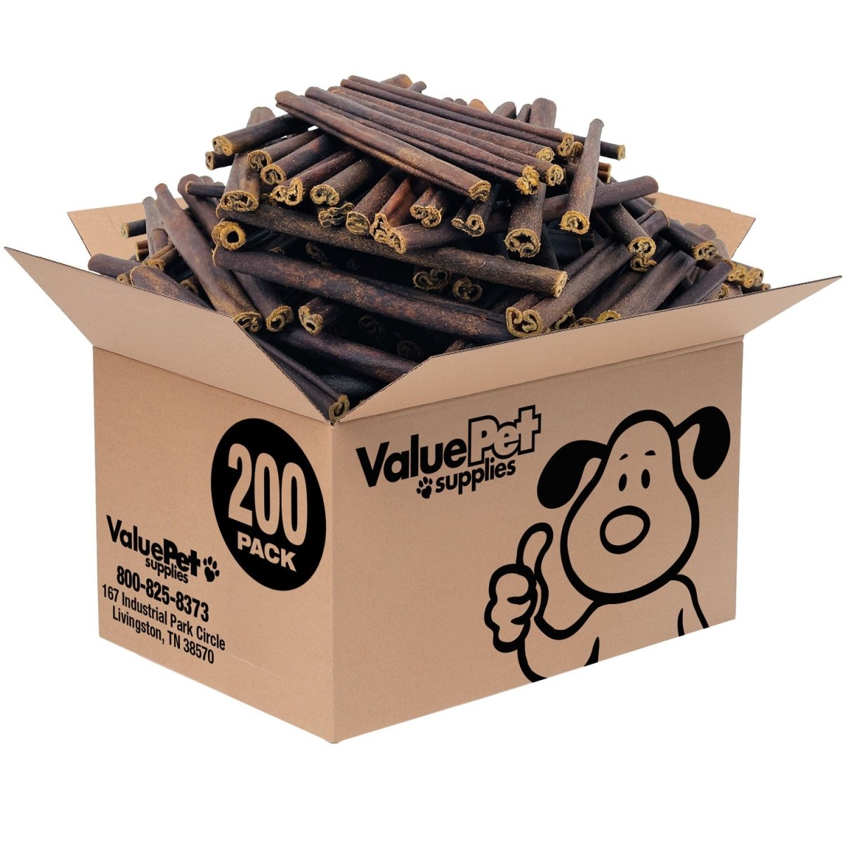 ValueBull Collagen Sticks For Small Dogs, Bully Sticks & Rawhide Alternative, Thin 6 Inch, 200 Count BULK PACK - ValuePetSupplies