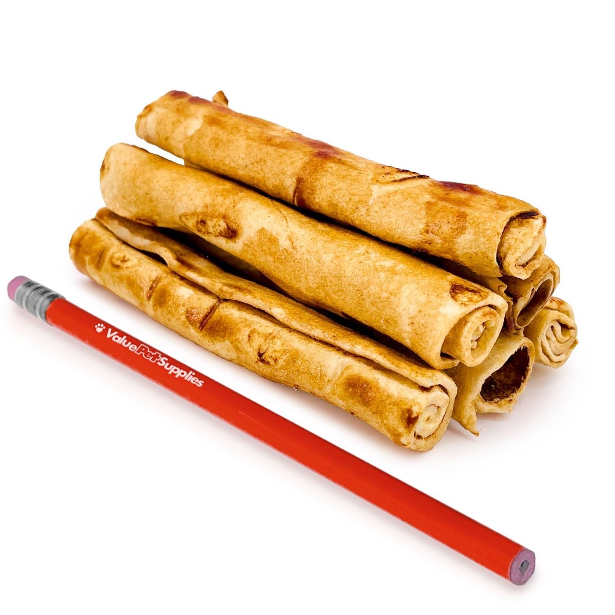 ValueBull USA Retriever Rolls for Small Dogs, Premium Rawhide, Thin 5 - 6 Inch, Chicken Infused, 25 Count - ValuePetSupplies