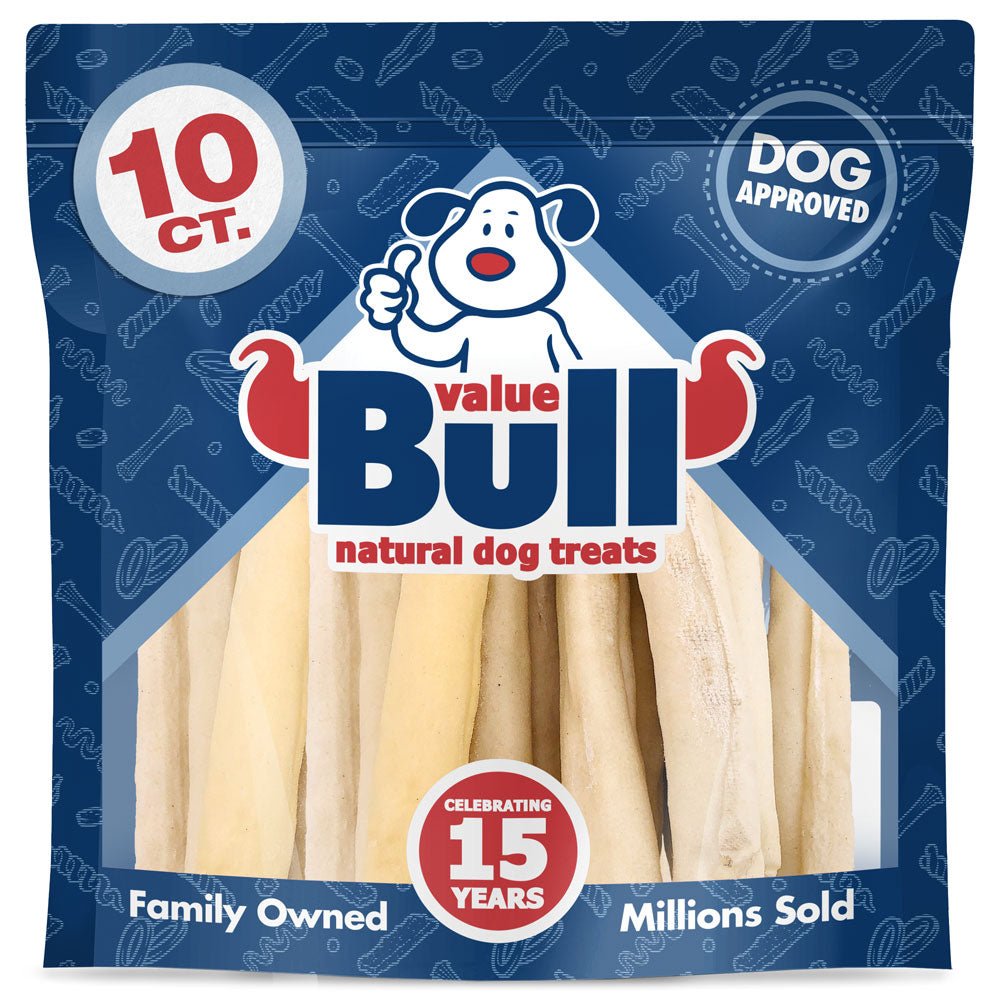 ValueBull USA Retriever Rolls, Premium Rawhide, Thick 10 Inch, 10 Count - ValuePetSupplies