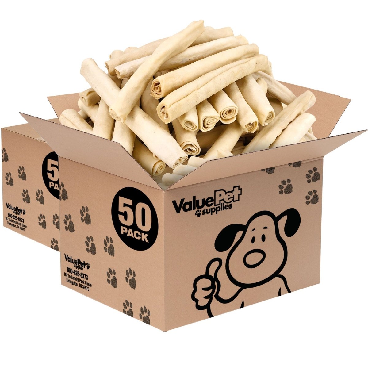 ValueBull USA Retriever Rolls, Premium Rawhide, Thick 10 Inch, 100 Count BULK PACK - ValuePetSupplies