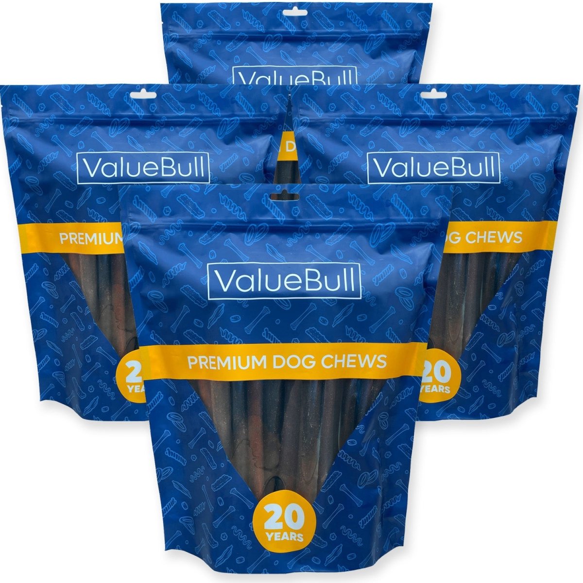 ValueBull Beef Collagen Sticks for Large Dog, 12 Inch Jumbo Chew, 100 Count
