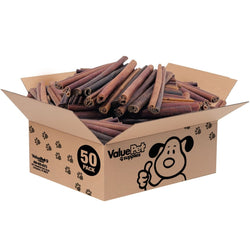 ValueBull Collagen Sticks For Dogs, Bully Sticks & Rawhide Alternative, Jumbo 12 Inch, 50 Count BULK PACK - ValuePetSupplies