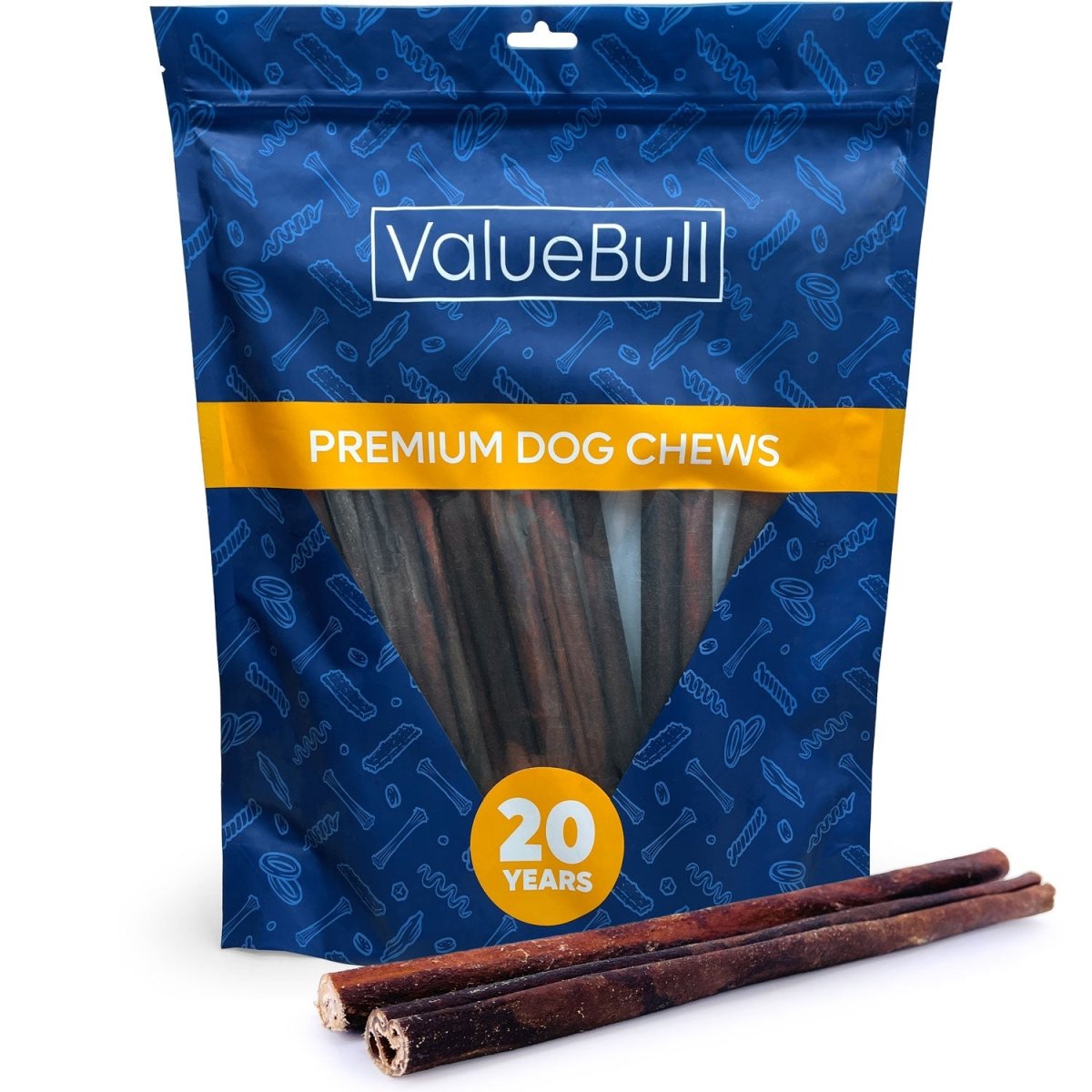 ValueBull Collagen Sticks for Dogs, 12 Inch Thick Chews, Natural Long - Lasting Dog Treats, 10 Count - ValuePetSupplies