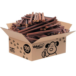 ValueBull Collagen Sticks For Dogs, Bully Sticks & Rawhide Alternative, Thick 12 Inch, 100 Count BULK PACK - ValuePetSupplies