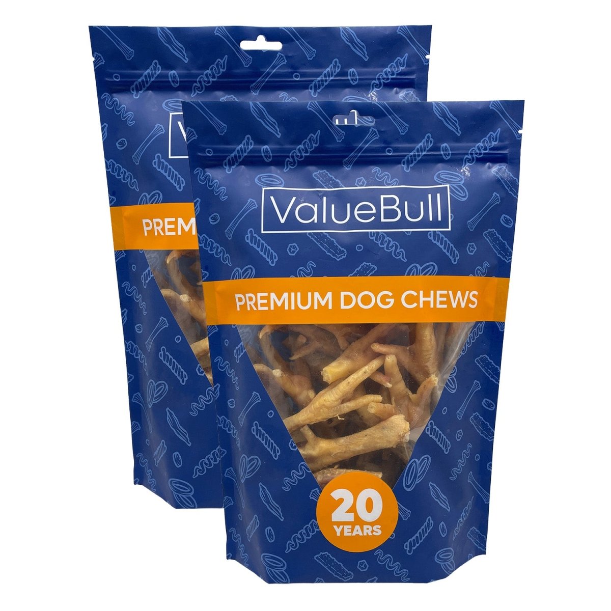 ValueBull Chicken Feet for Dogs, Large, 50 Count - ValuePetSupplies