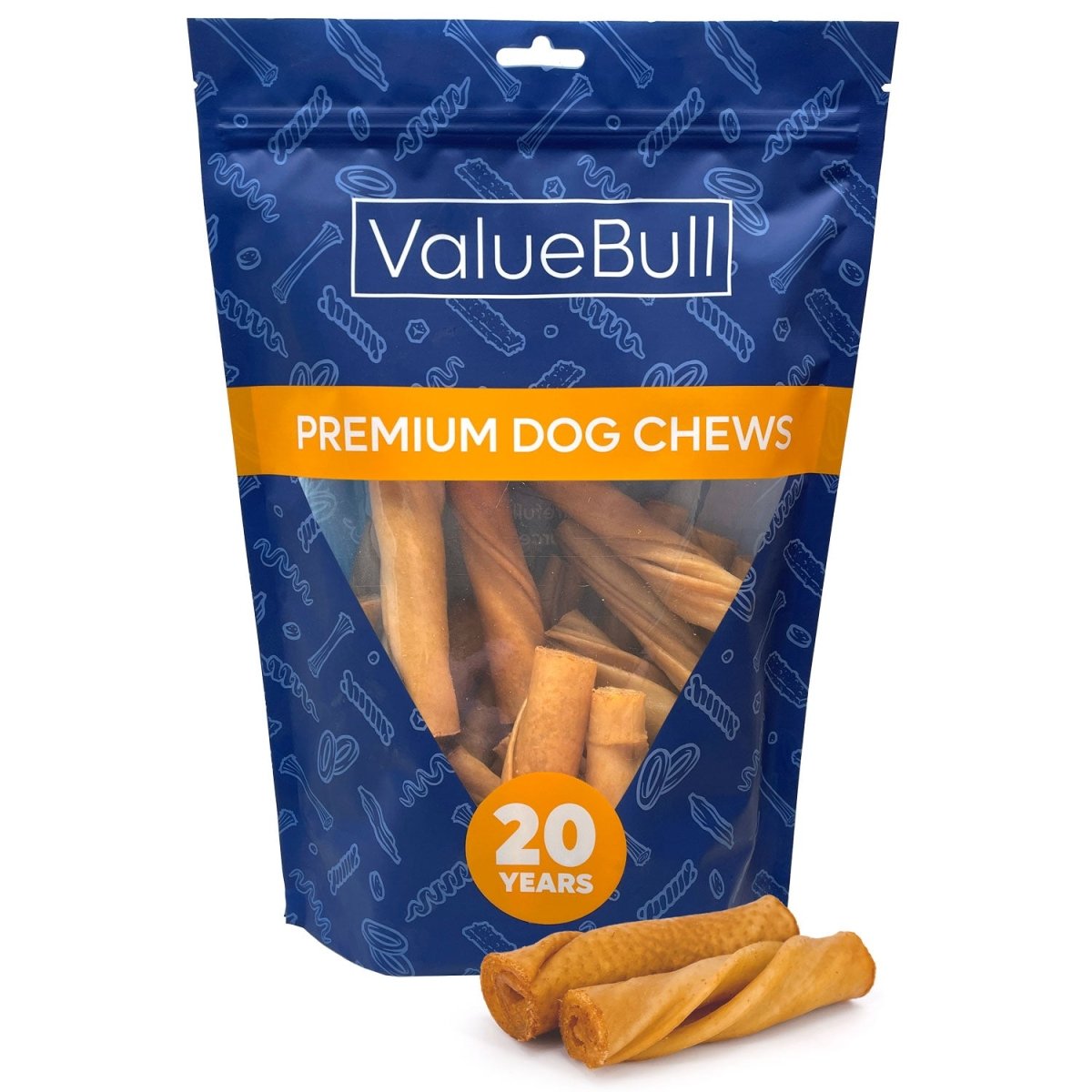 ValueBull USA Pig Skin Twists, Small, Smoked, 25 Count - ValuePetSupplies