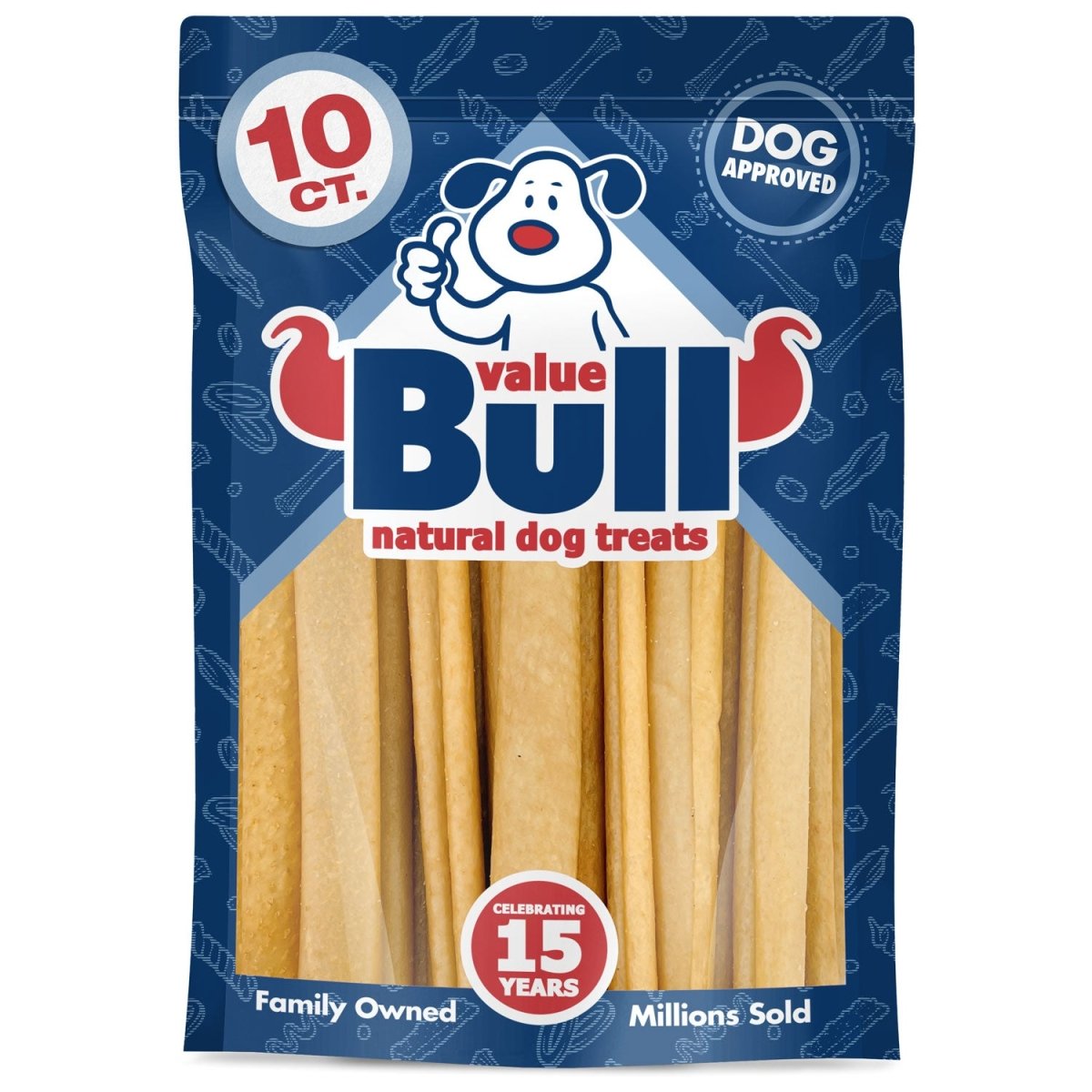 ValueBull USA Pig Skin Retriever Rolls, 6 Inch, Smoked, 10 Count - ValuePetSupplies