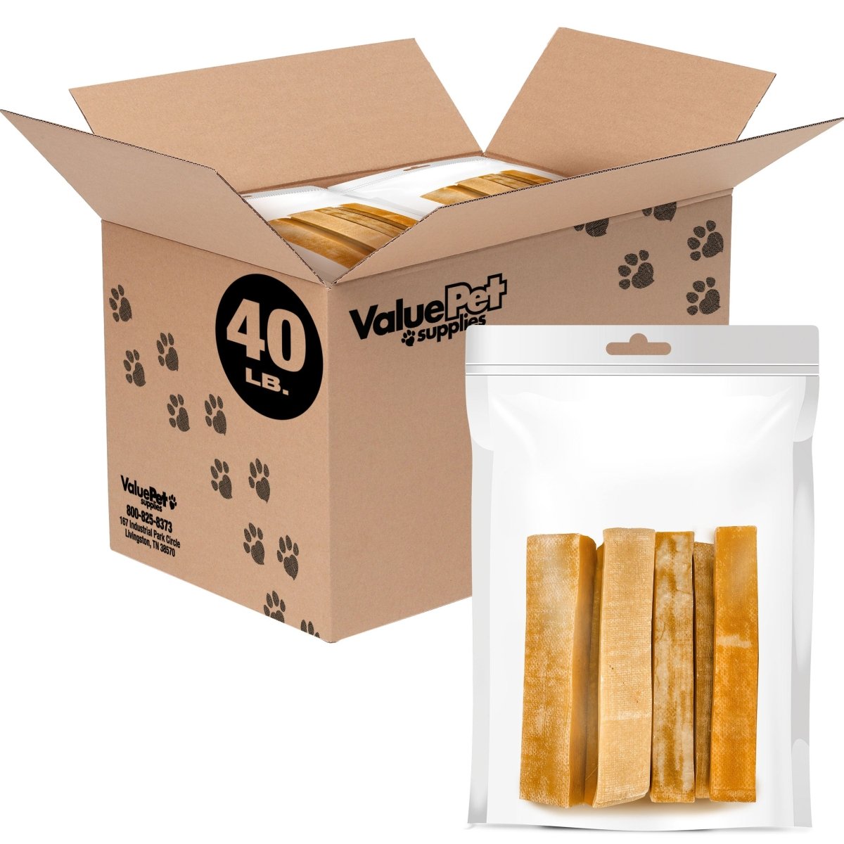 ValueBull Himalayan Yak Cheese Dog Chews, Medium, 40 Pound RESALE PACKS (5 bars per bag) - ValuePetSupplies