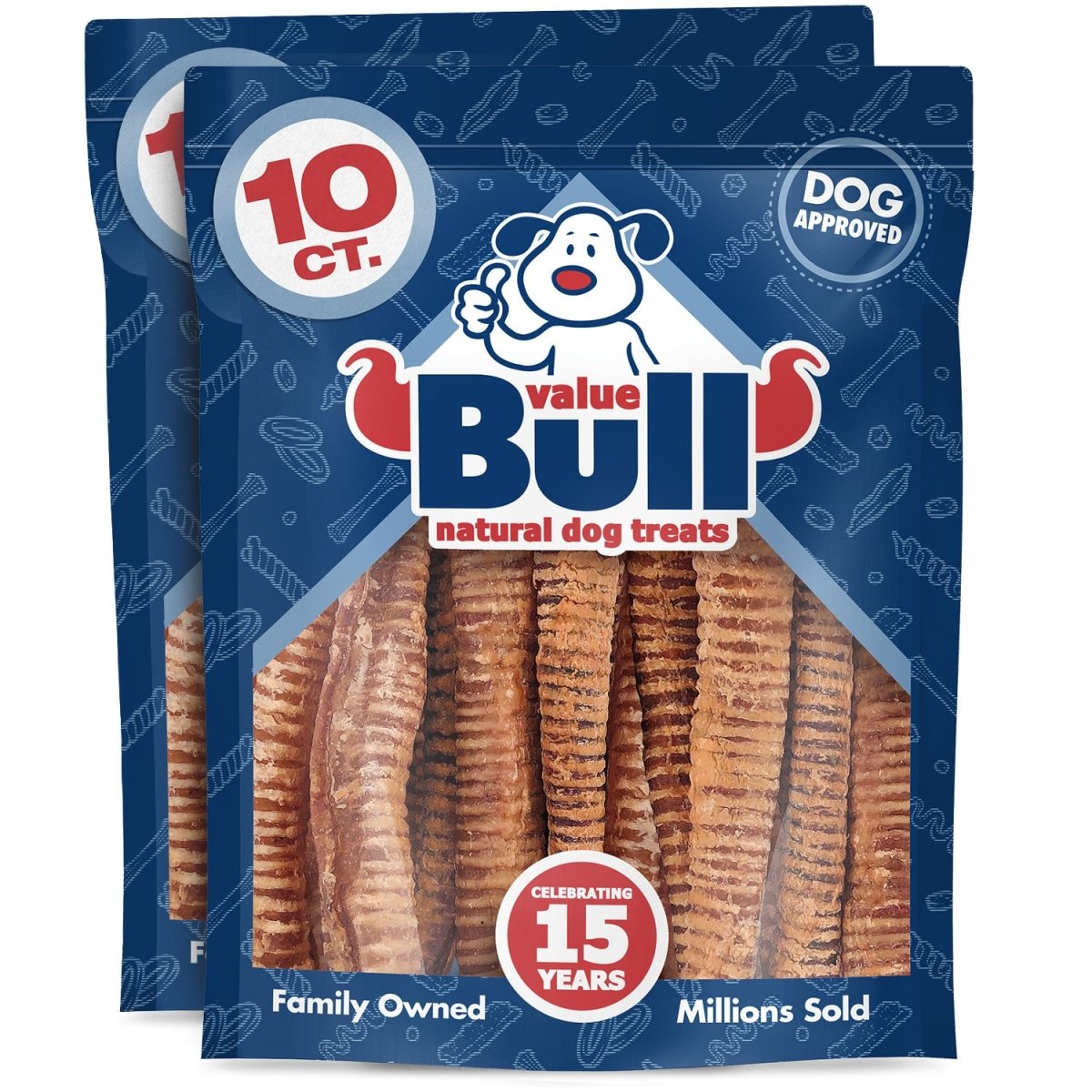 ValueBull Beef Trachea Tubes, Premium 10 - 12 Inch, 20 Count - ValuePetSupplies