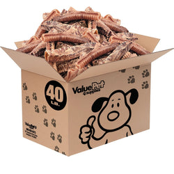 ValueBull Beef Trachea Dog Treats 12 Inch, 40 Pound WHOLESALE PACK - ValuePetSupplies