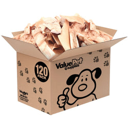 ValueBull Beef Cheek Slices, Long Lasting Dog Chews, Thick 4 - 6 Inch, 120 Count BULK PACK - ValuePetSupplies