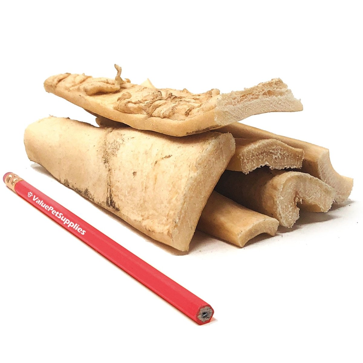 ValueBull Beef Cheek Slices, Long Lasting Dog Chews, Thick 4 - 6 Inch, 120 Count BULK PACK - ValuePetSupplies