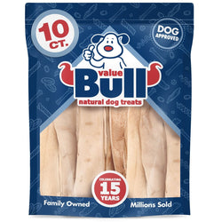 ValueBull Beef Cheek Slices, Long Lasting Dog Chews, Thick 9 - 10 Inch, 10 Count - ValuePetSupplies
