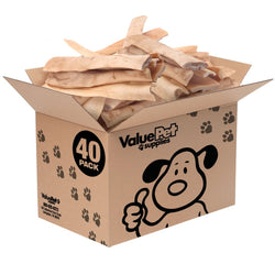 ValueBull Beef Cheek Slices, Long Lasting Dog Chews, Thick 9 - 10 Inch, 40 Count BULK PACK - ValuePetSupplies