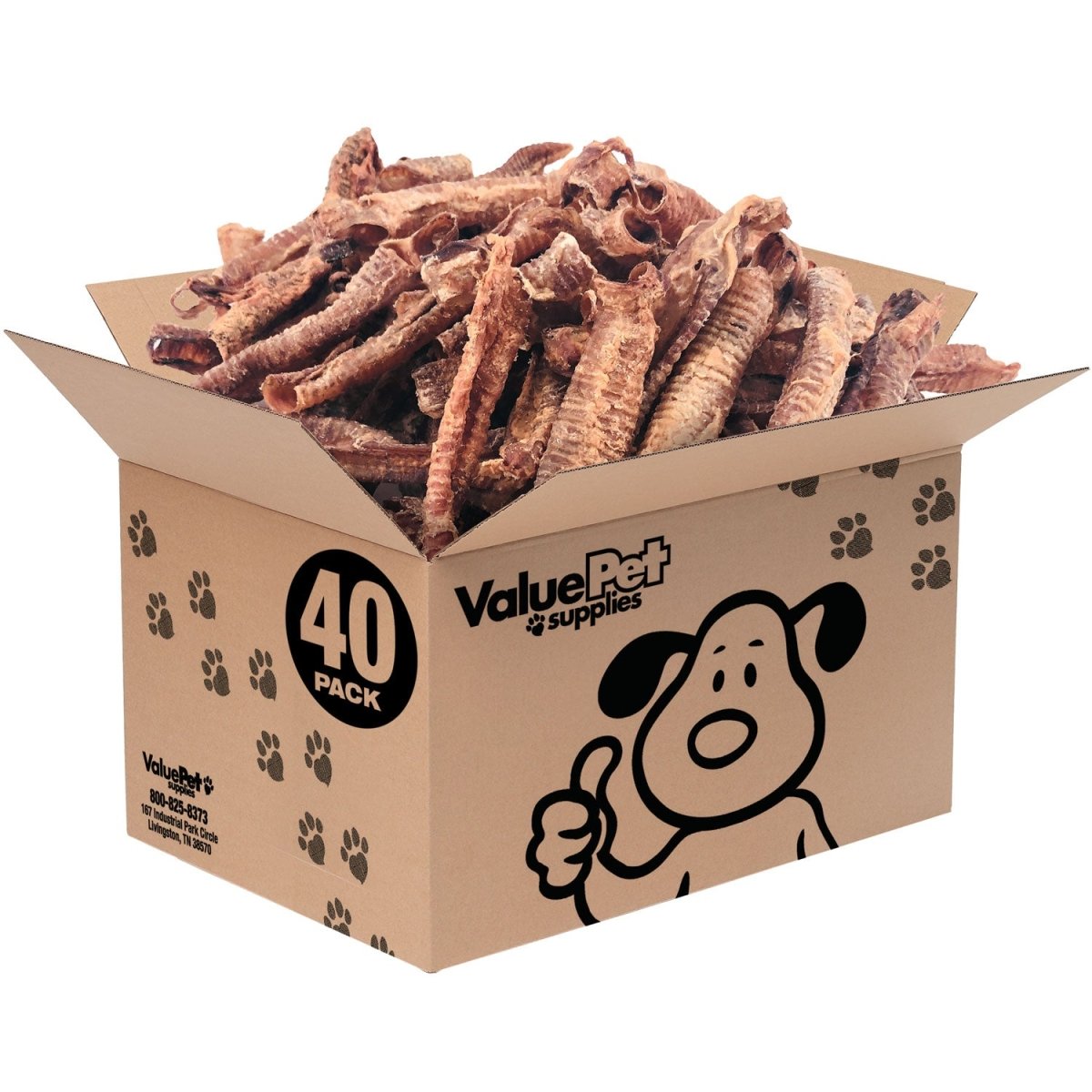 ValueBull Lamb Trachea for Dogs, Premium, 4 - 9 Inch, 40 Count BULK PACK - ValuePetSupplies