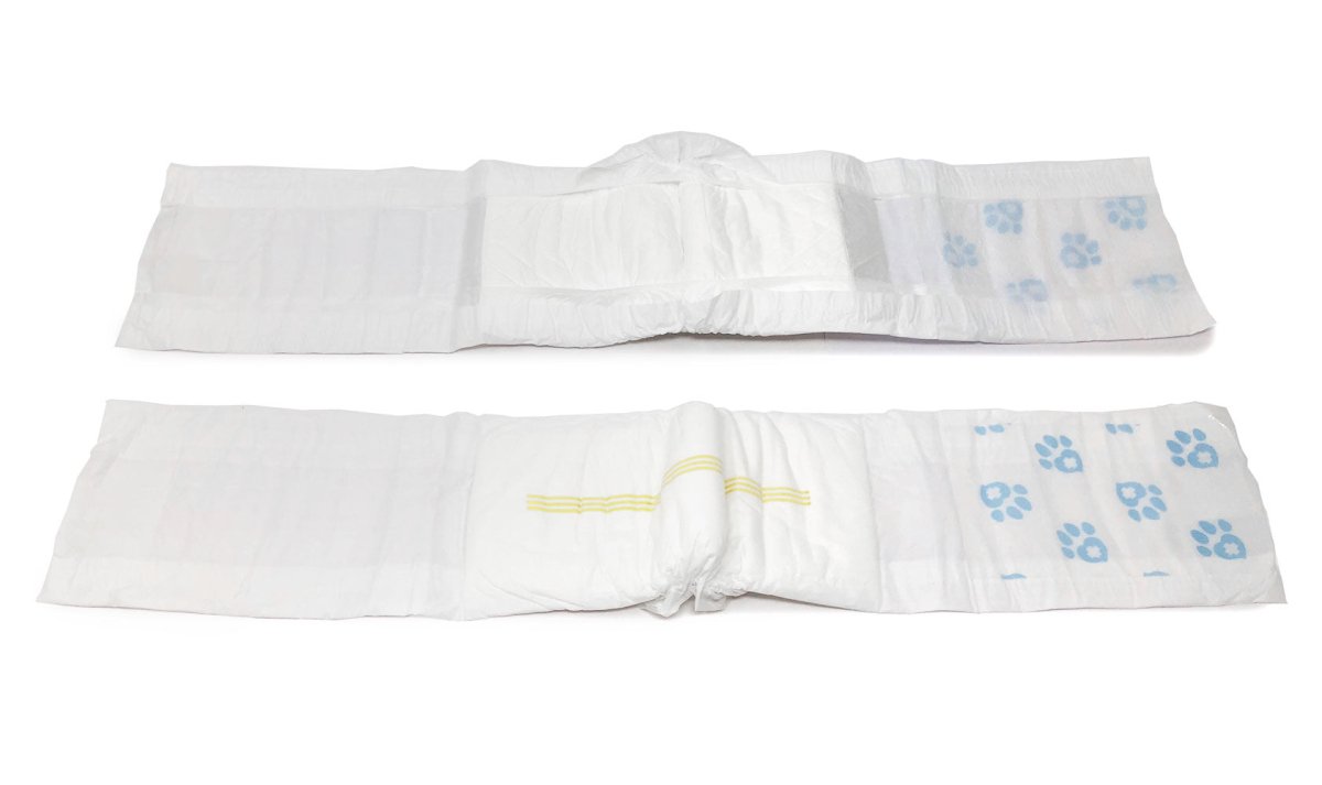 ValueWrap Male Wraps, Disposable Dog Diapers, 1 - Tab Large, Lavender, 48 Count - ValuePetSupplies