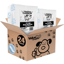 ValueWrap Male Wraps, Disposable Dog Diapers, Carbon, 1 - Tab Large, 24 Count - ValuePetSupplies