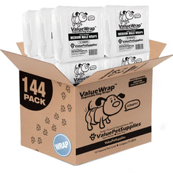 ValueWrap Male Wraps, Disposable Dog Diapers, 1 - Tab Medium, 144 Count - ValuePetSupplies