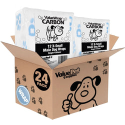 ValueWrap Male Wraps, Disposable Dog Diapers, Carbon, 1 - Tab Extra Small, 24 Count - ValuePetSupplies