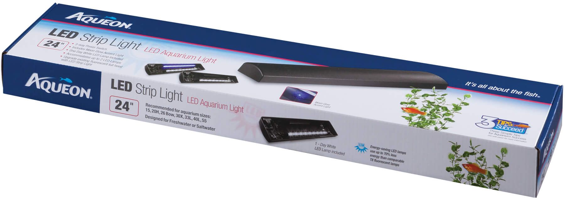 Aqueon Strip Light LED Aquarium Light Black 24in