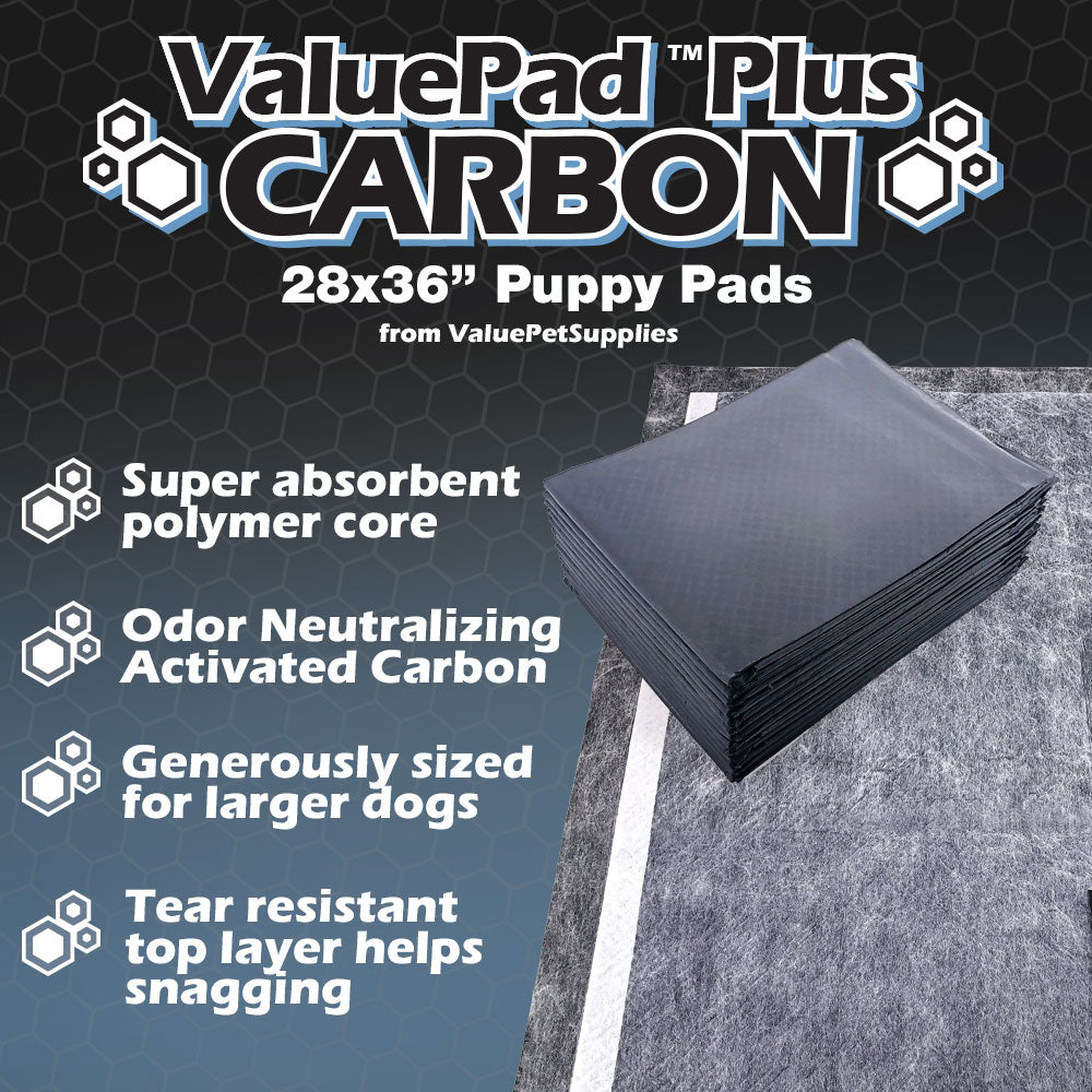 ValuePad Plus Carbon Puppy Pads, X-Large 28x36 Inch, 50 Count