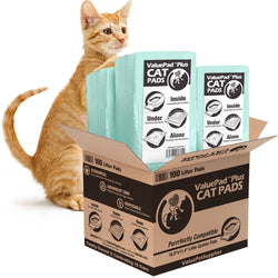 ValuePad Plus Cat Litter Pads, 16.9x11.4 Inch, Unscented, 100 Count - Breeze Compatible Refills - ValuePetSupplies