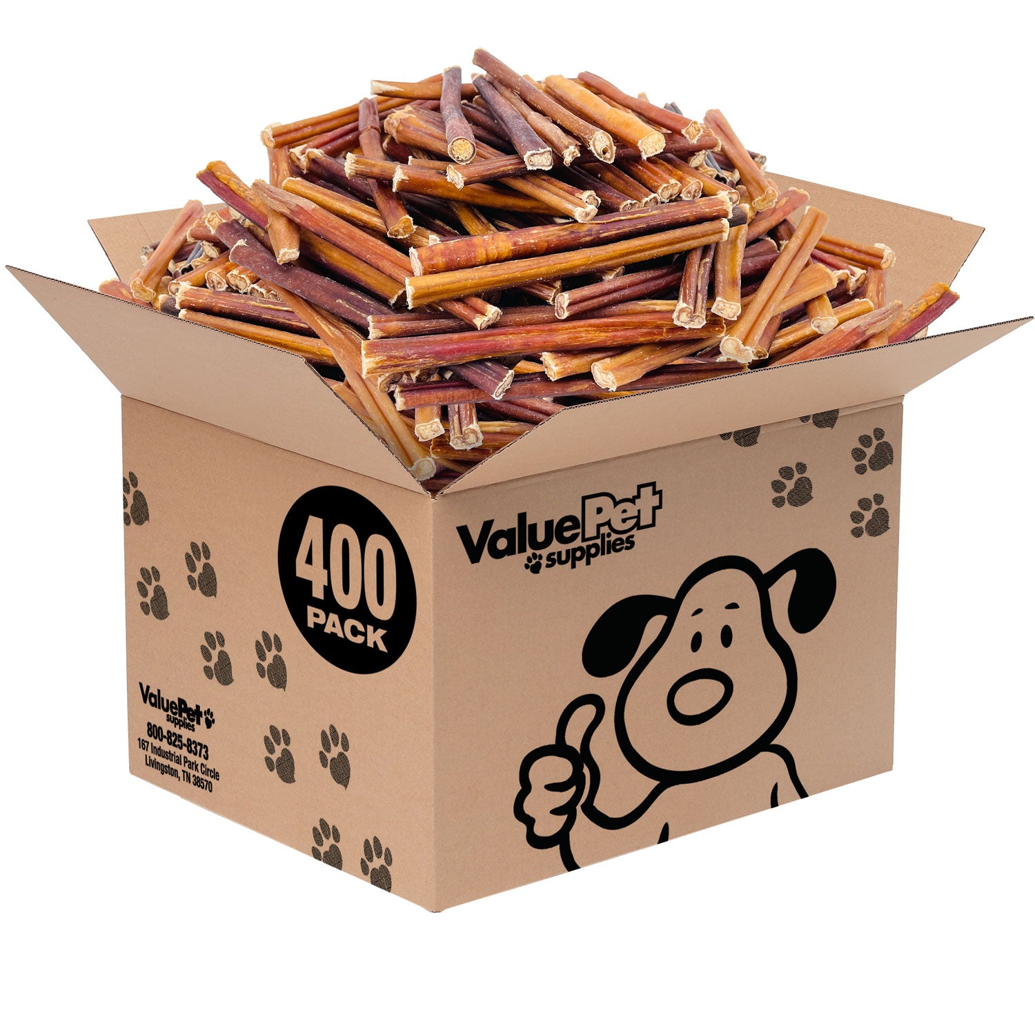 ValueBull Bully Sticks for Small Dogs, Thin 6 Inch, 400 Count Wholesale Pack - Thin - 400 Sticks