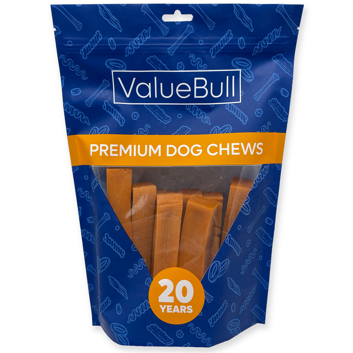ValueBull Himalayan Yak Cheese Dog Chews, Pumpkin, Large, 10 Count - 10