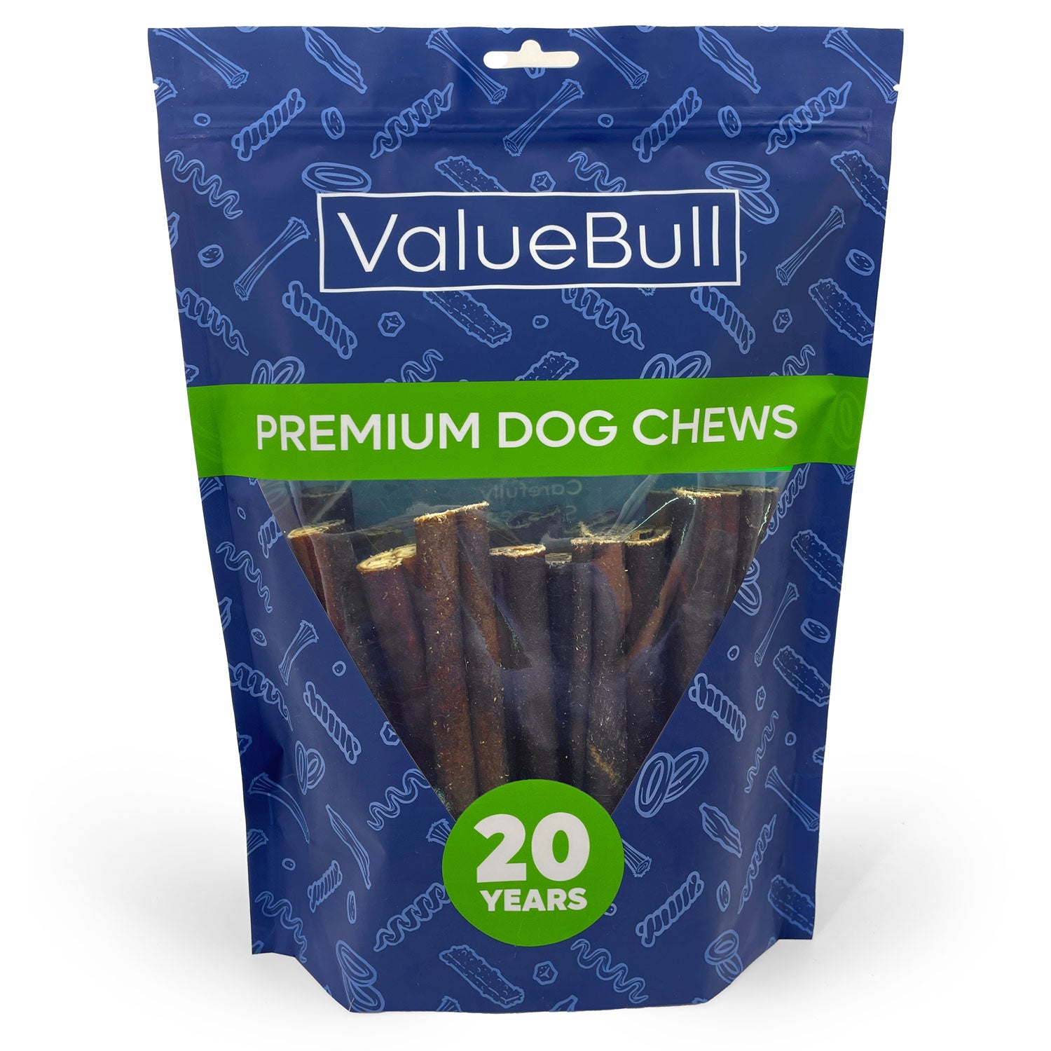 ValueBull Collagen Sticks for Dogs, 6 Inch Thick Chews, Natural Long-Lasting Dog Treats, 25 Count