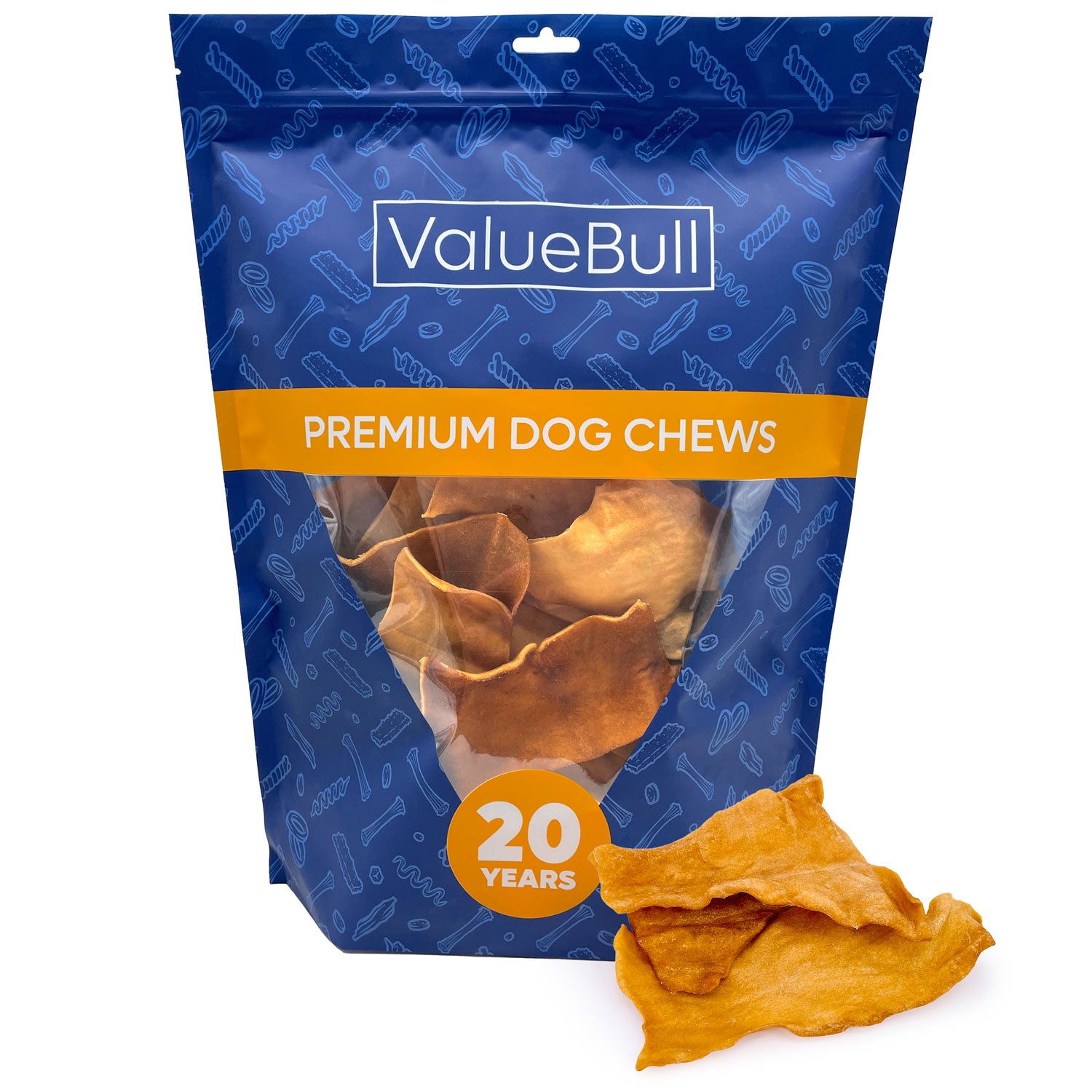 ValueBull USA Collagen Chips Dog Chews, Natural Long-Lasting Chicken Infused Dog Treats, 50 Count - Chicken - 50 Chips