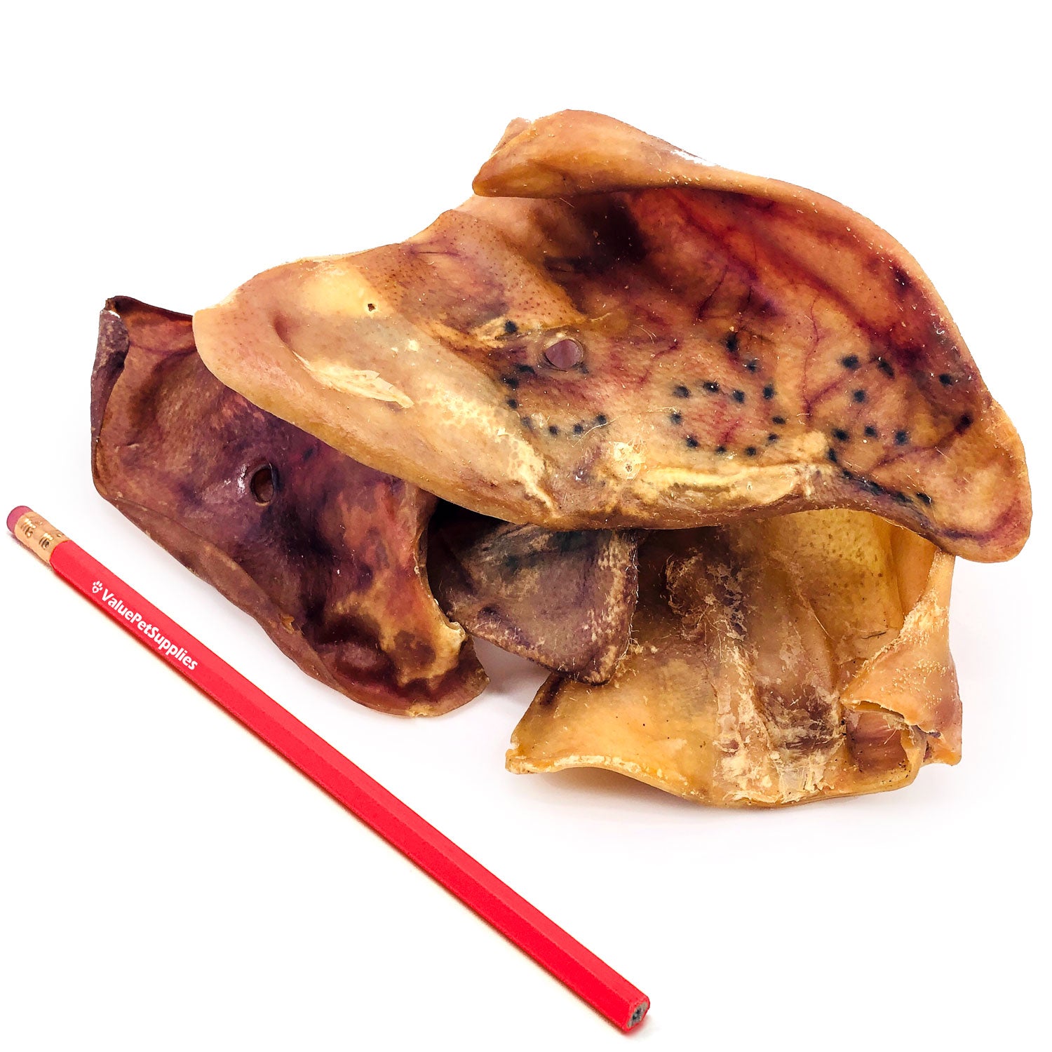 ValueBull Whole Pig Ears for Dogs, 100% Pork Chews, 100 Count Bulk Pack - Pork - 100 Ears