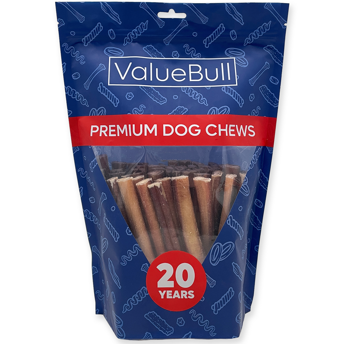 ValueBull Odor Free Bully Sticks for Dogs, Medium 6 Inch, 50 Count