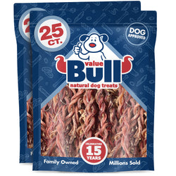 ValueBull USA Lamb Pizzle Twist Dog Chews, 8-11 Inch, 50 Count