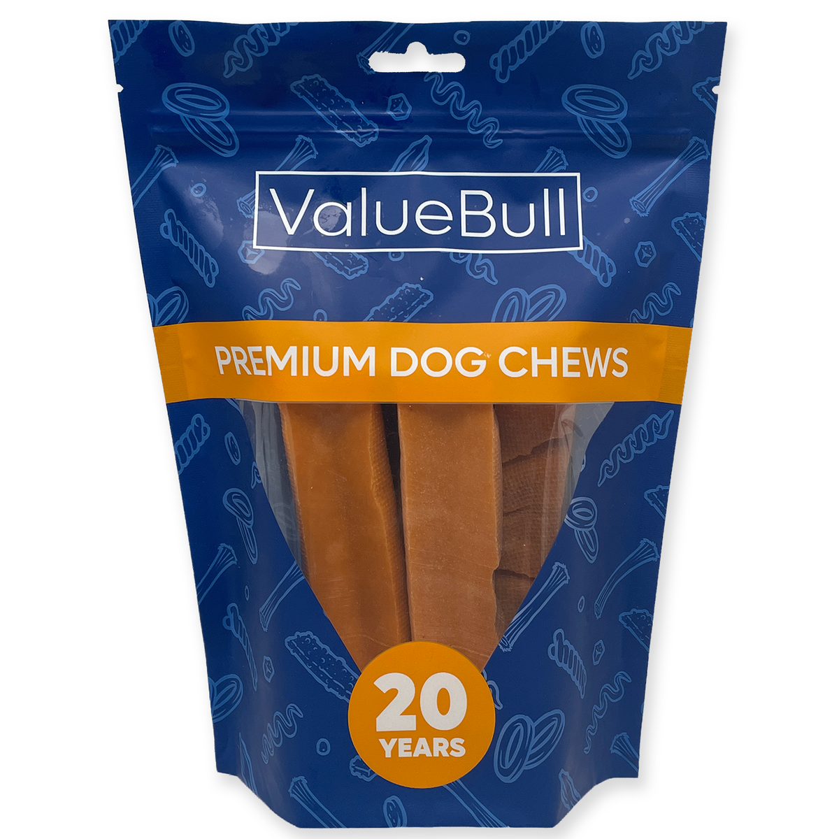 ValueBull Himalayan Yak Cheese Dog Chews, Pumpkin, Large, 5 Count - 5