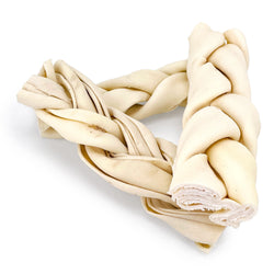 ValueBull USA Beef Rawhide Triple Braided Sticks, Premium Thick Cut, 6 Inch, 100 Count Bulk Pack - Thick - 100 Braids