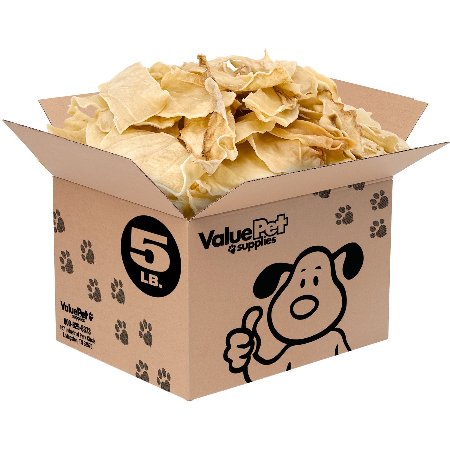 ValueBull USA Collagen Chips Dog Chews, Natural Long-Lasting Dog Treats, 5 Pound Bulk Pack - Natural - 5 Pound