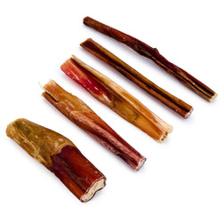 ValueBull Bully Sticks for Small Dogs, Extra Thin 4-6 Inch, Varied Shapes, 200 Count Bulk Pack - X-Thin - 200 Pieces