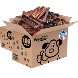ValueBull USA Collagen Sticks for Dogs, 12 Inch Super Jumbo Chews, Natural Long-Lasting Dog Treats, 200 Count Wholesale Pack
