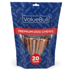 ValueBull Bully Sticks for Small Dogs, Extra Thin 6 Inch, 50 Count - Extra Thin - 50 Sticks