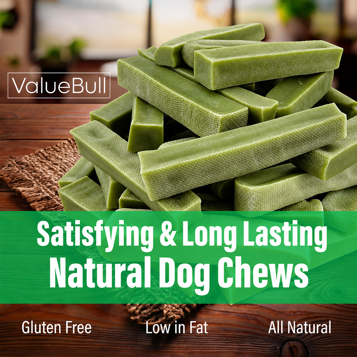 ValueBull Himalayan Yak Cheese Dog Chews, Mint, Large, 50 Count Wholesale Pack