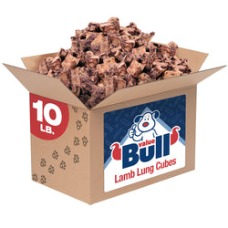 ValueBull Lamb Lung Cubes, Premium 10 Pounds BULK PACK