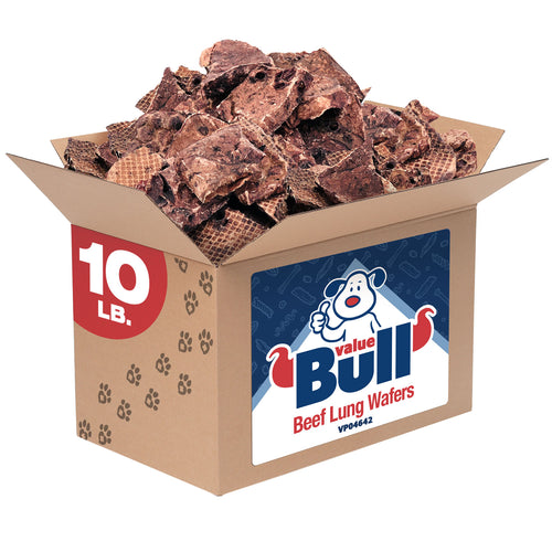 ValueBull Beef Lung Wafers, Premium 10 Pounds BULK PACK