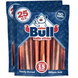 ValueBull Bully Sticks for Dogs, Super Jumbo 12 Inch, 50 Count