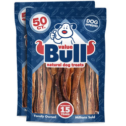 ValueBull Bully Sticks for Small Dogs, Thin 4-6", Varied Shapes, 100 ct