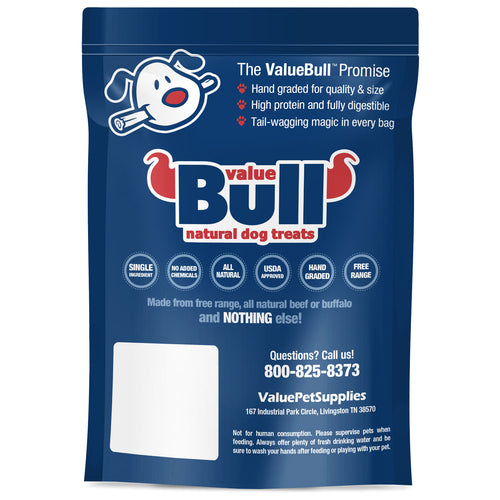 ValueBull Bully Sticks, Low Odor Premium Dog Chews, Thick 6", 50 ct