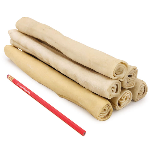 ValueBull USA Retriever Rolls, Premium Thick Cut Rawhide, Thick 9-10 Inch, 50 Count