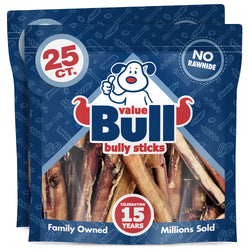 ValueBull Bully Sticks for Dogs, Varied Shapes, Super Jumbo 4-6", 50 ct